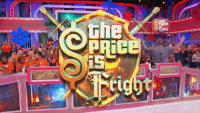 The Price is Right logo is on a shield and reads The Price is Fright