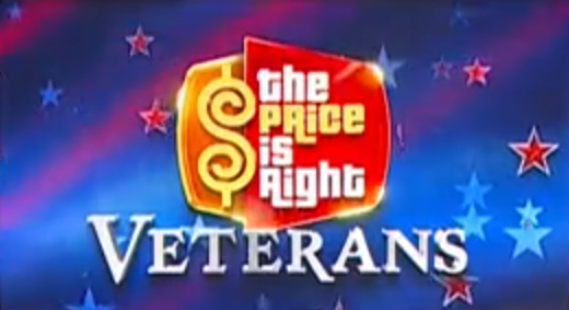 The Price is Right logo is in the center with the word veterans underneath